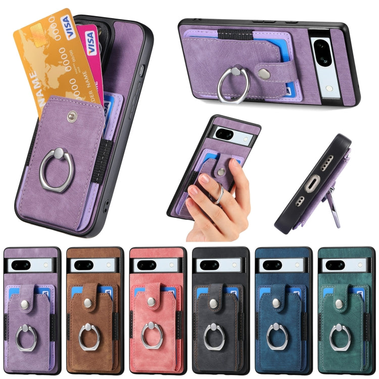 Ring card wallet phone case with folio cover and finger ring, shown for multiple colors