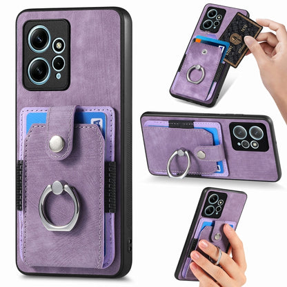 Lilac purple ring card wallet phone case with ring stand and card slots