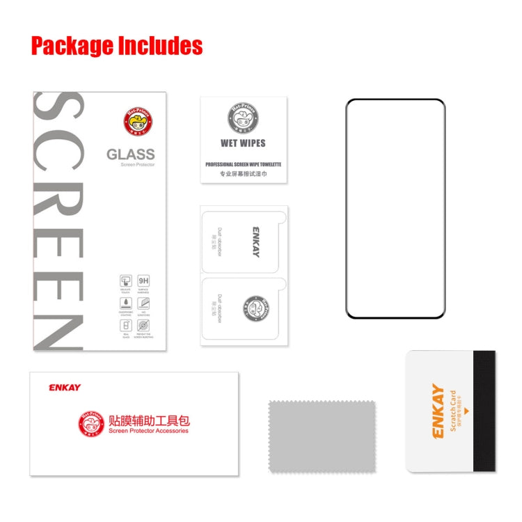 ENKAY tempered glass screen protector package with wipes and accessories kit