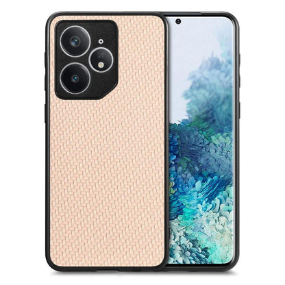 Light pink woven leather back phone case with camera cutouts and shock frame