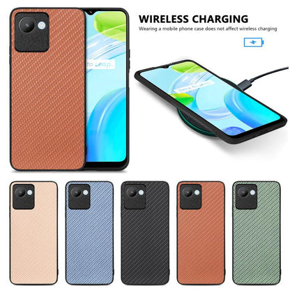 Tan woven back phone case with wireless charging cable and dual camera cutout