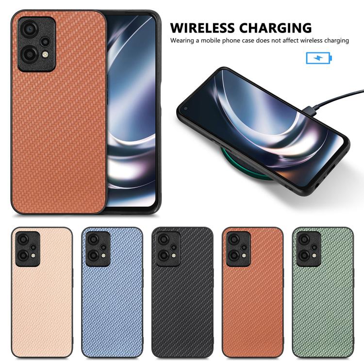 Set of woven leather phone cases in tan, blue, black, orange, and green