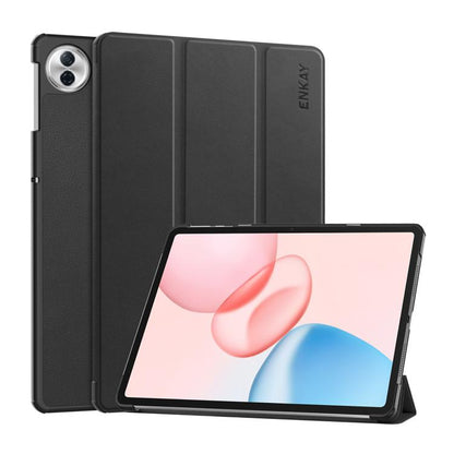 ENKAY tri-fold smart tablet case in black with front stand cover for viewing