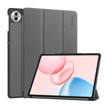 ENKAY tri-fold smart tablet case in grey with front viewing stand cover