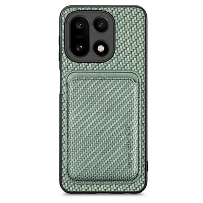 Green carbon fiber leather MagSafe phone case with integrated card holder