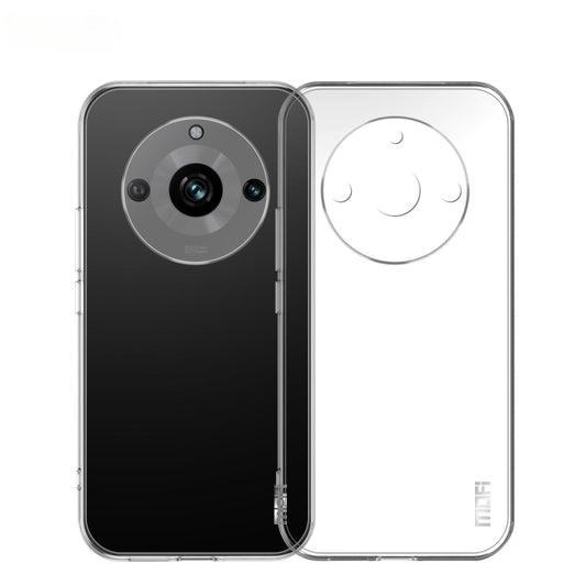 Clear ultra-thin TPU phone case with camera cutout and raised edges