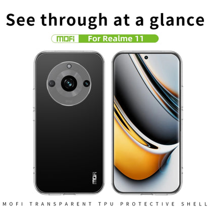Clear see-through TPU phone case for Realme 11 with camera cutout