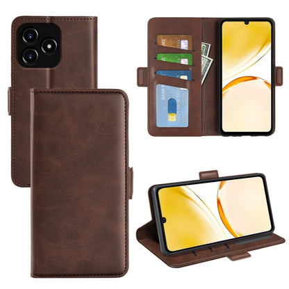 Dark brown magnetic flip leather phone case with card slots and stand