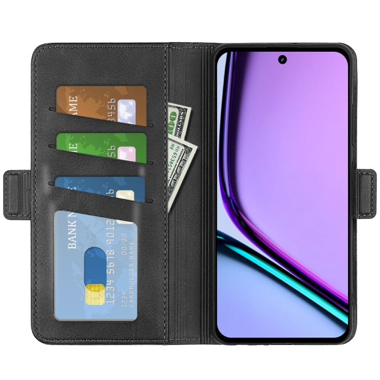 Black leather wallet flip phone case with card slots and magnetic clasp