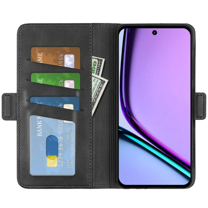 Black leather wallet flip phone case with card slots and magnetic clasp