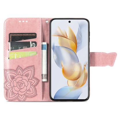 Butterfly Love Flower Embossed Leather Phone Case, For Honor 90, For Honor Play 40C / X5 Plus