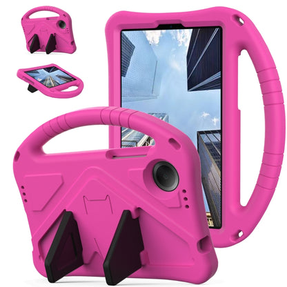 Rose pink shockproof tablet case with built-in hand strap and kickstand