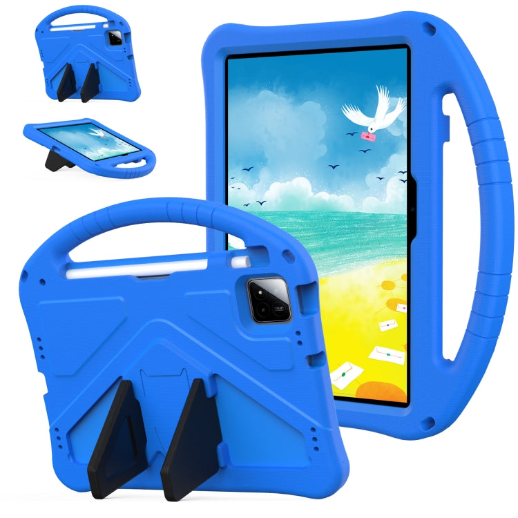 Shockproof tablet case with stand and hand strap, blue