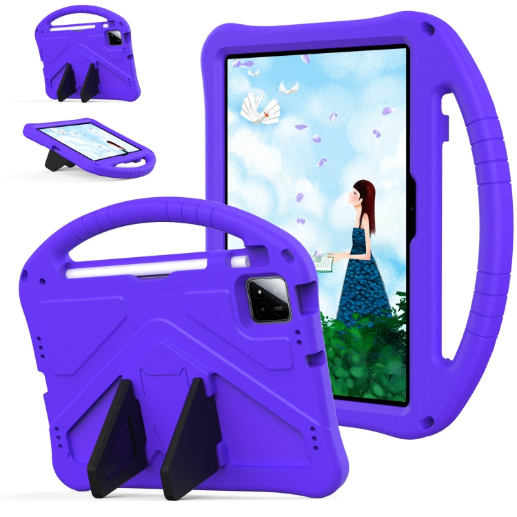 Shockproof tablet case with stand and hand strap, purple