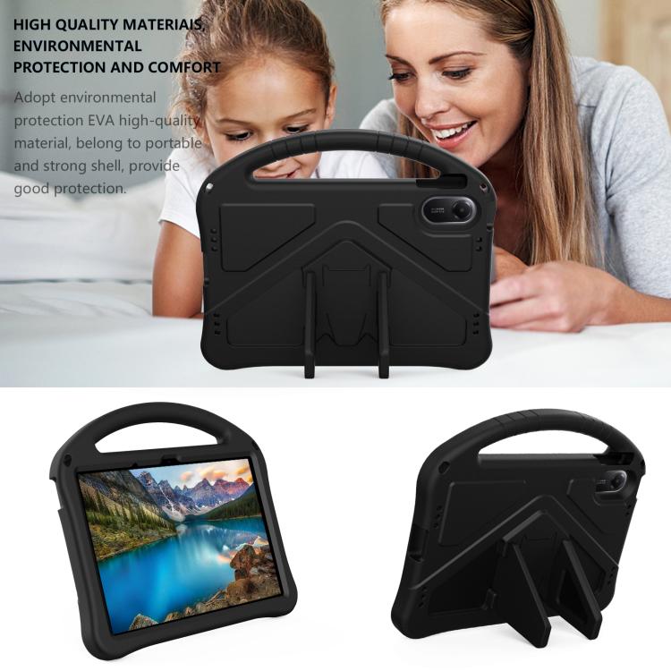 Shockproof tablet case with handle and kickstand, dark black