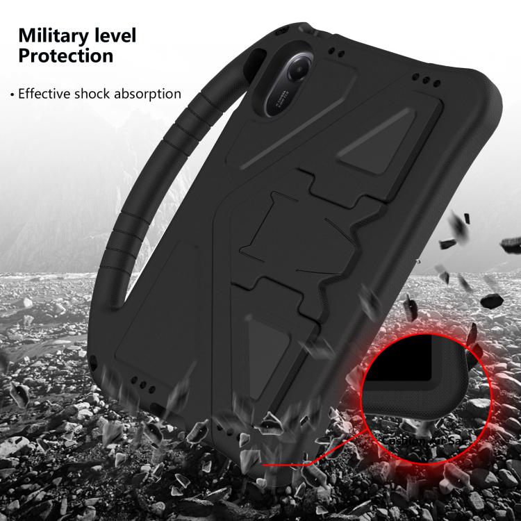 Shockproof tablet case with shock-absorbing design, dark black