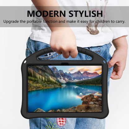Shockproof tablet case with carry handle and kickstand, dark black