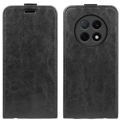 Black textured flip phone case with oval card slot and camera cutout
