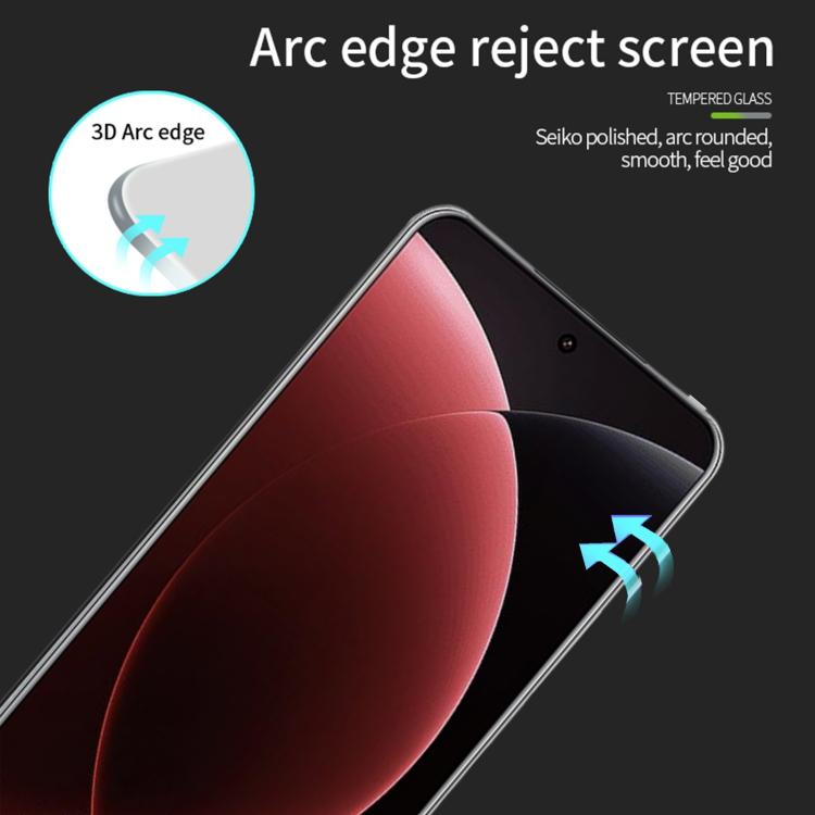3D curved tempered glass screen protector with rounded arc edges for phone screen