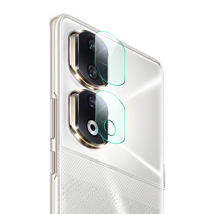 Tempered glass rear camera lens film for Honor 90 Pro, two-piece overlay on phone