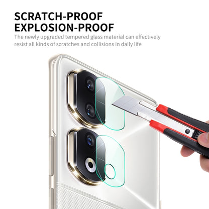 Rear camera lens tempered glass film with cutouts on dual lenses