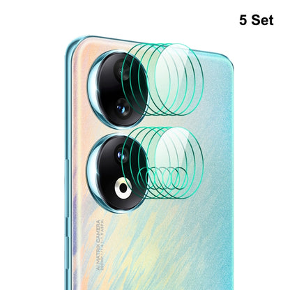 5-pack rear camera lens tempered glass protectors, clear cutouts for two lenses