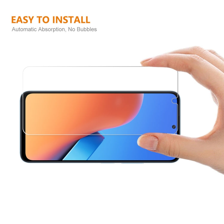 Tempered glass screen protector being applied on a smartphone screen