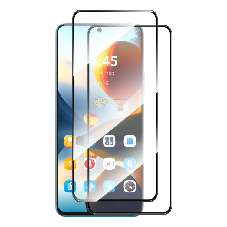 2-pack full-coverage tempered glass screen protectors with clear protective layer