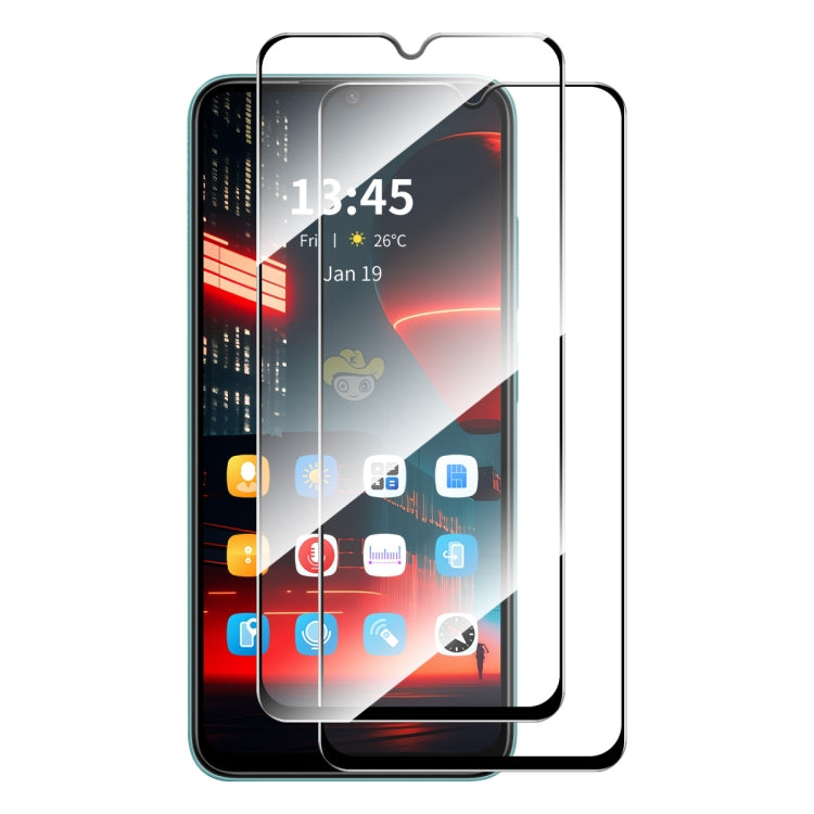 Clear tempered glass screen protector films, full-glue style, 2-pack