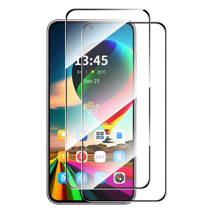 Full-glue tempered glass screen protector 2-pack, transparent covers on phone screen, curved fit