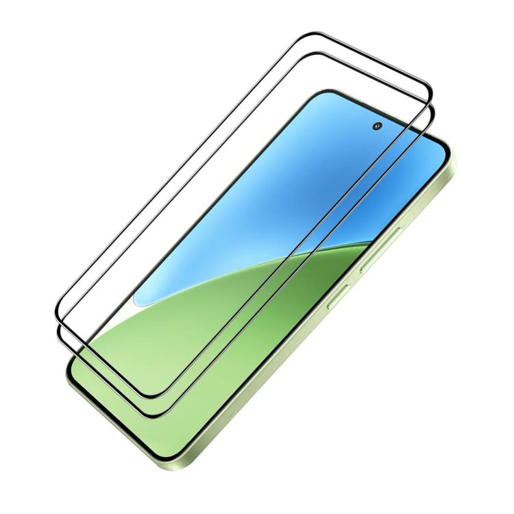 ENKAY 2-pack full-glue tempered glass screen protector, clear film over phone display