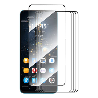 5-pack tempered glass screen protectors with full-glue adhesive, ultra-clear fit