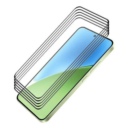 5-pack full-glue tempered glass screen protectors, clear with rounded corners