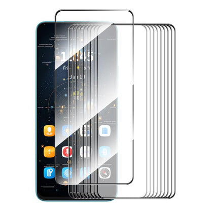 10-pack full-glue tempered glass screen protectors, multiple clear layers with phone screen