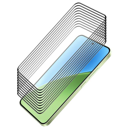 10-pack tempered glass screen protector sheets, stacked for full coverage