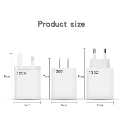 120W USB Super Fast Charging Charger, EU Plug, US Plug, UK Plug
