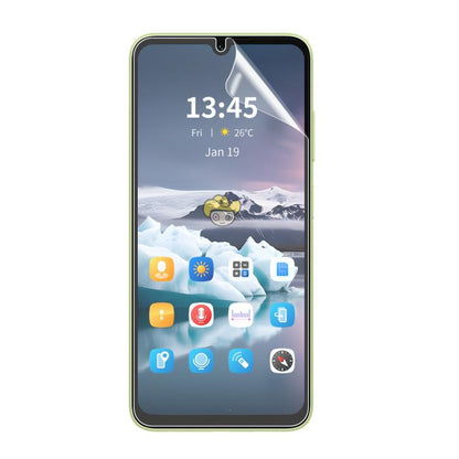 Full-coverage transparent hydrogel screen protector film for smartphone, notch cutout, smooth coverage