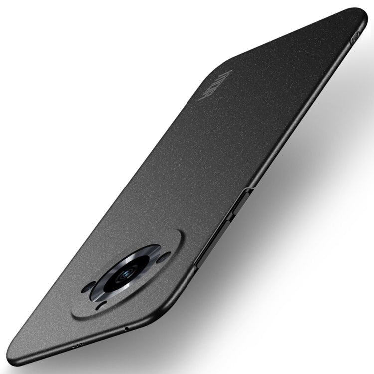 Ultra-thin frosted phone case with camera cutout, dark black/gray finish