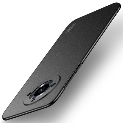 Ultra-thin frosted phone case with camera cutout, dark black/gray finish