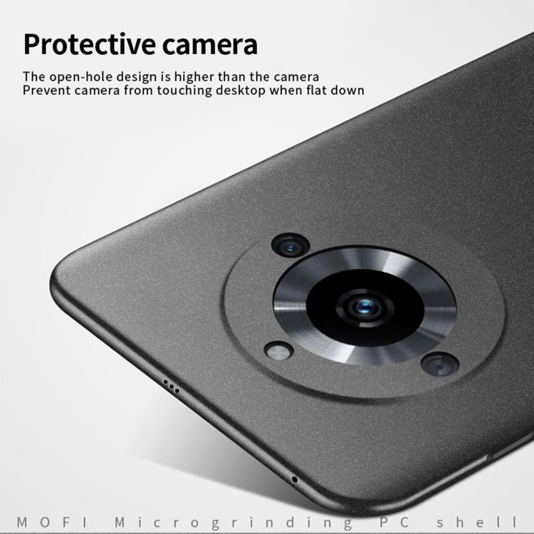 Dark gray frosted phone case with large circular camera opening