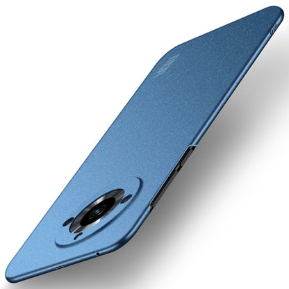 Ultra-thin frosted phone case in blue with circular camera opening