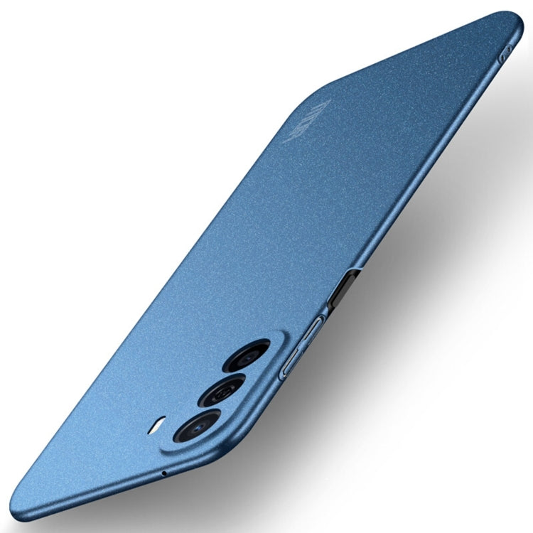 Frosted ultra-thin phone case with camera cutouts, blue finish.