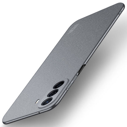 Frosted ultra-thin phone case with camera cutouts, gray finish.
