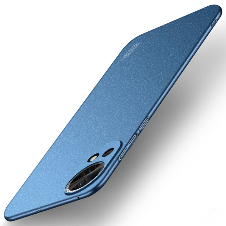 Blue frosted ultra-thin phone case with camera opening and side button cutouts