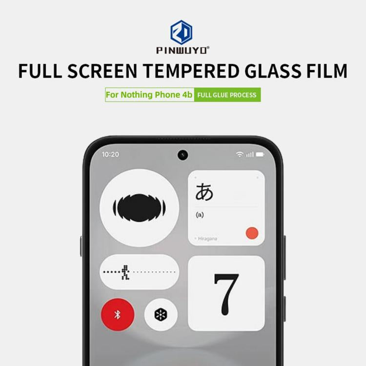 Full screen tempered glass film fitted to a smartphone front with cutouts