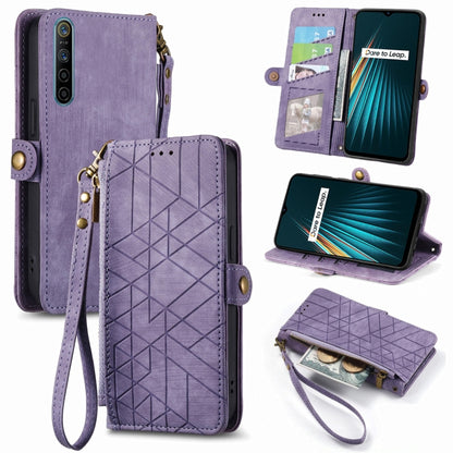 Geometric Zipper Wallet Side Buckle Leather Phone Case, For Realme C11, For Realme 6, For Realme 6 Pro, For Realme 5 / 5i / 6i, For Realme 8 / 8 Pro, For Realme 5 Pro / Q