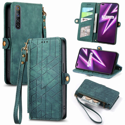 Geometric Zipper Wallet Side Buckle Leather Phone Case, For Realme C11, For Realme 6, For Realme 6 Pro, For Realme 5 / 5i / 6i, For Realme 8 / 8 Pro, For Realme 5 Pro / Q