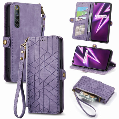 Geometric Zipper Wallet Side Buckle Leather Phone Case, For Realme C11, For Realme 6, For Realme 6 Pro, For Realme 5 / 5i / 6i, For Realme 8 / 8 Pro, For Realme 5 Pro / Q