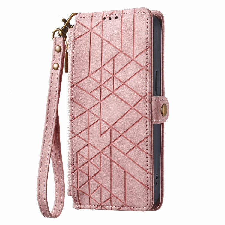 Geometric Zipper Wallet Side Buckle Leather Phone Case, For Realme C11, For Realme 6, For Realme 6 Pro, For Realme 5 / 5i / 6i, For Realme 8 / 8 Pro, For Realme 5 Pro / Q