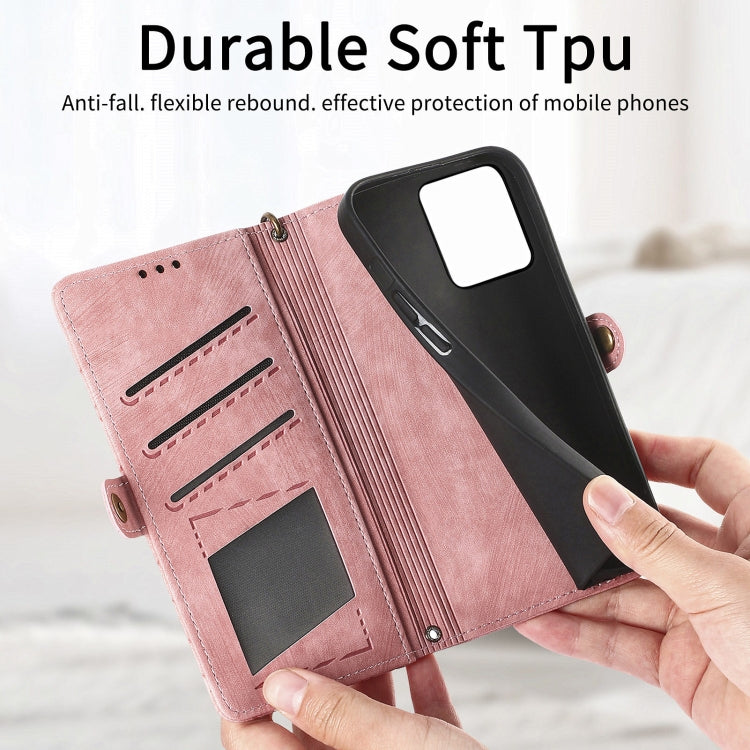 Geometric Zipper Wallet Side Buckle Leather Phone Case, For Realme C11, For Realme 6, For Realme 6 Pro, For Realme 5 / 5i / 6i, For Realme 8 / 8 Pro, For Realme 5 Pro / Q